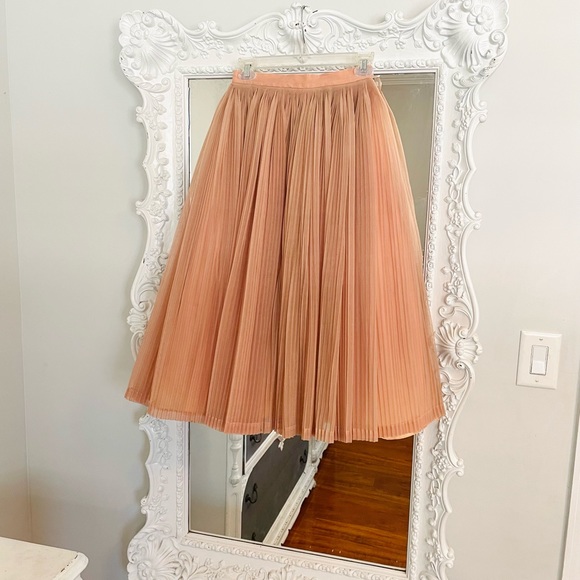 Vintage 1950’s 1940’s Authentic Tulle Pleated Full Cocktail Dress Skirt - Picture 2 of 8